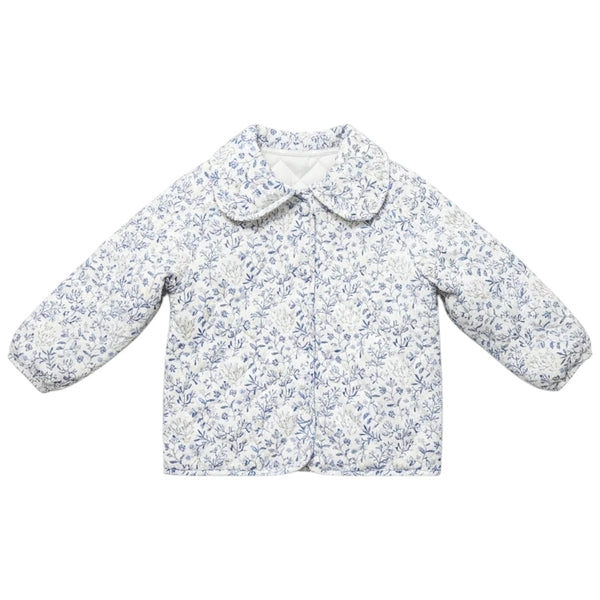 Quilted Coat in Navy Floral