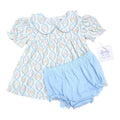 Short Sleeve Bloomer Set in Bow Pumpkin Print