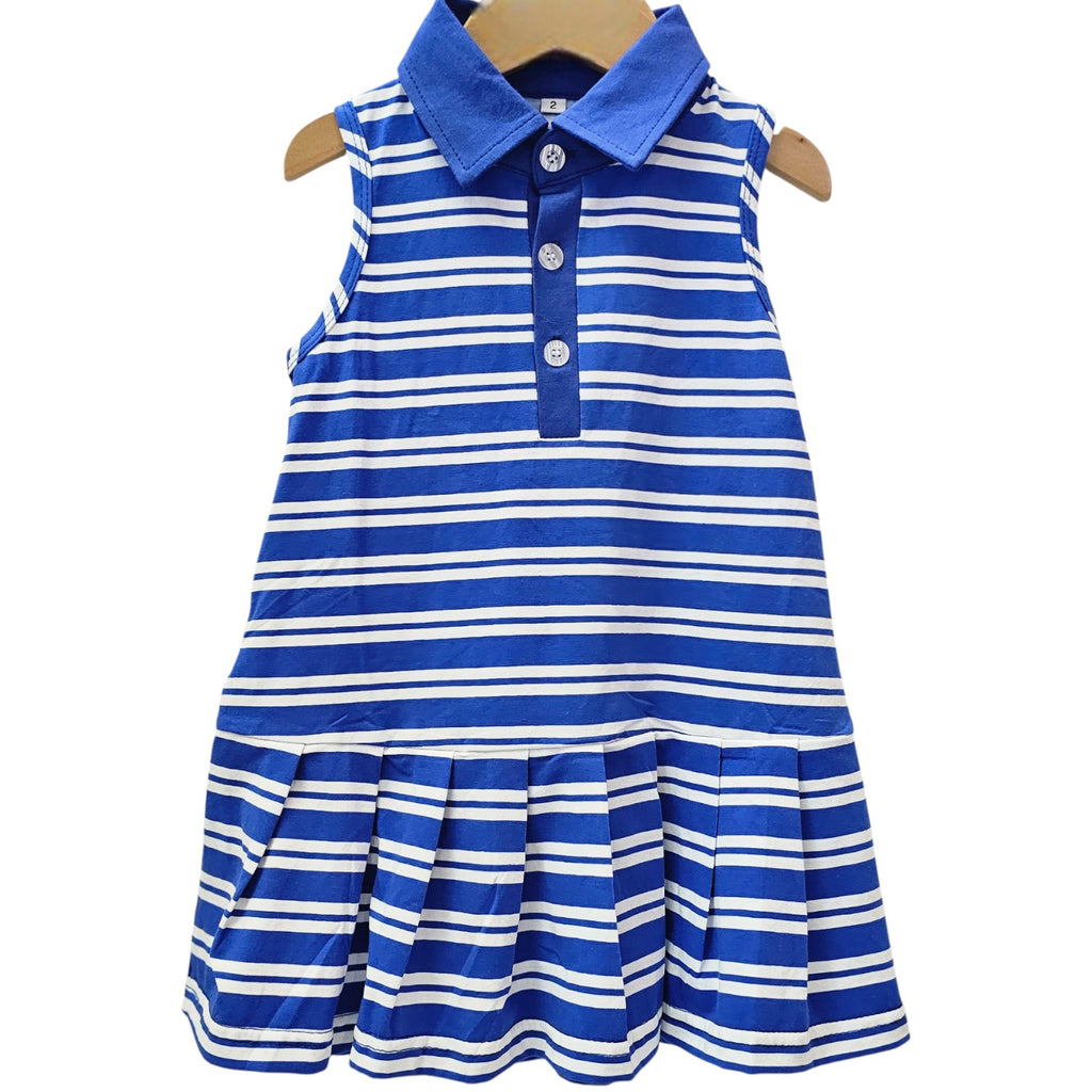 Gameday Polo Dress - Blue & White