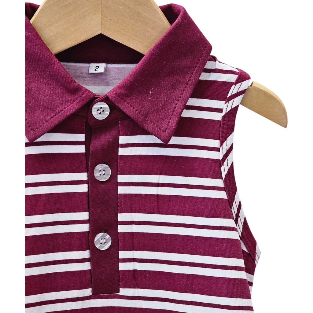 Gameday Polo Dress - Maroon & White