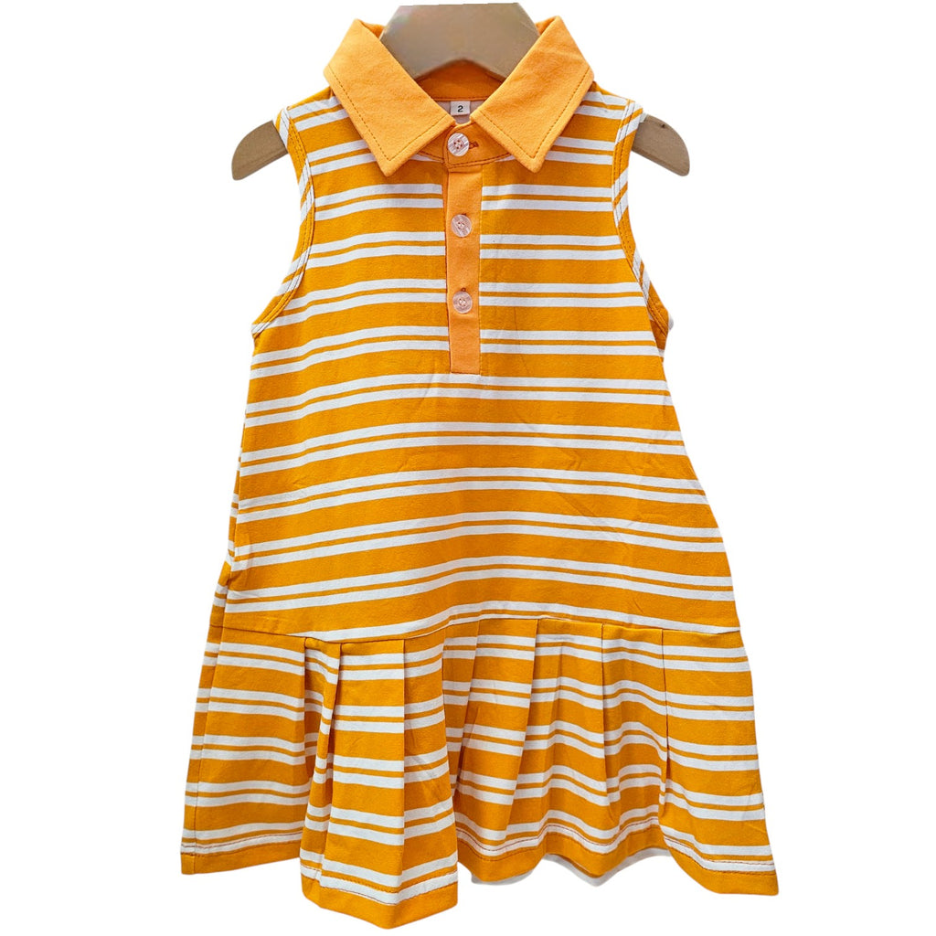 Gameday Polo Dress - Orange & White