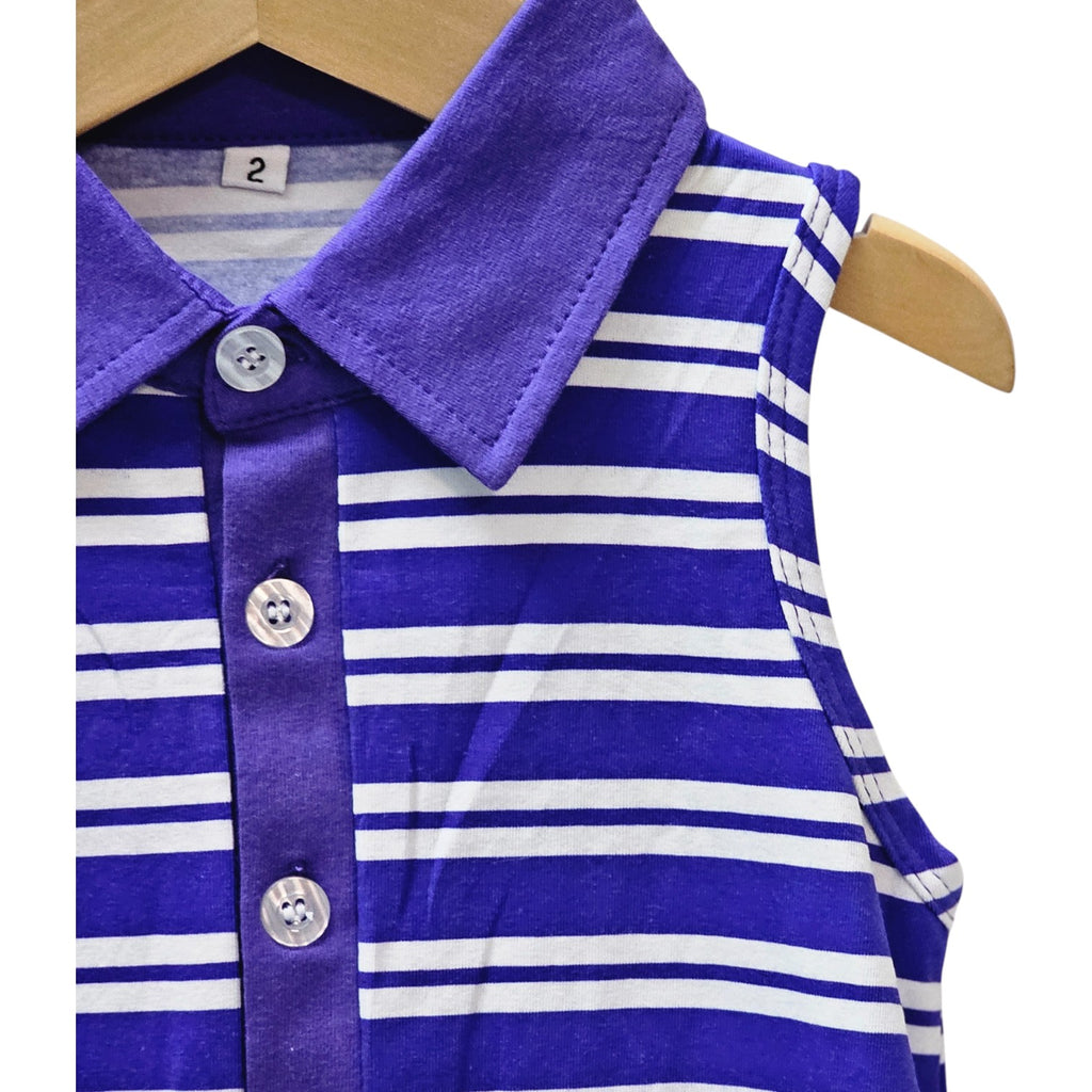 Gameday Polo Dress - Purple & White