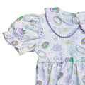 Short Sleeve Collared Bubble in Mardi Gras Print