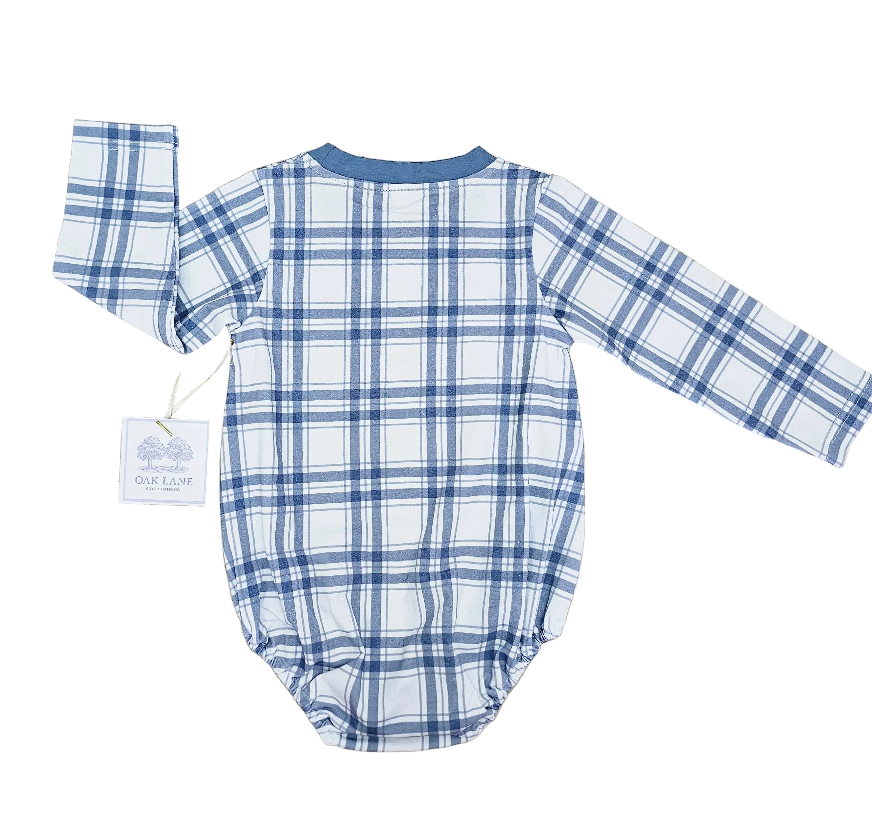 Long Sleeve Bubble in Navy Plaid