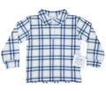 Long Sleeve Polo in Navy Plaid