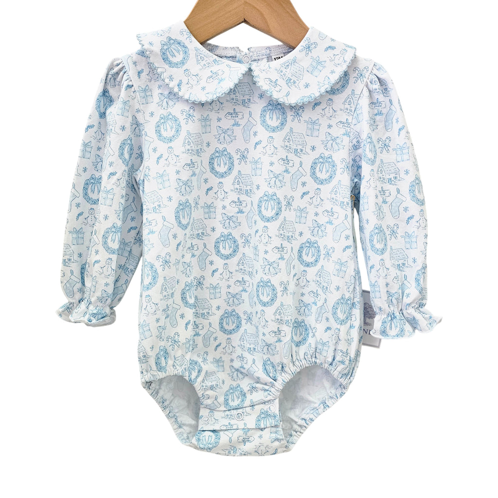 Long Sleeve Collared Bubble in Christmas Toile