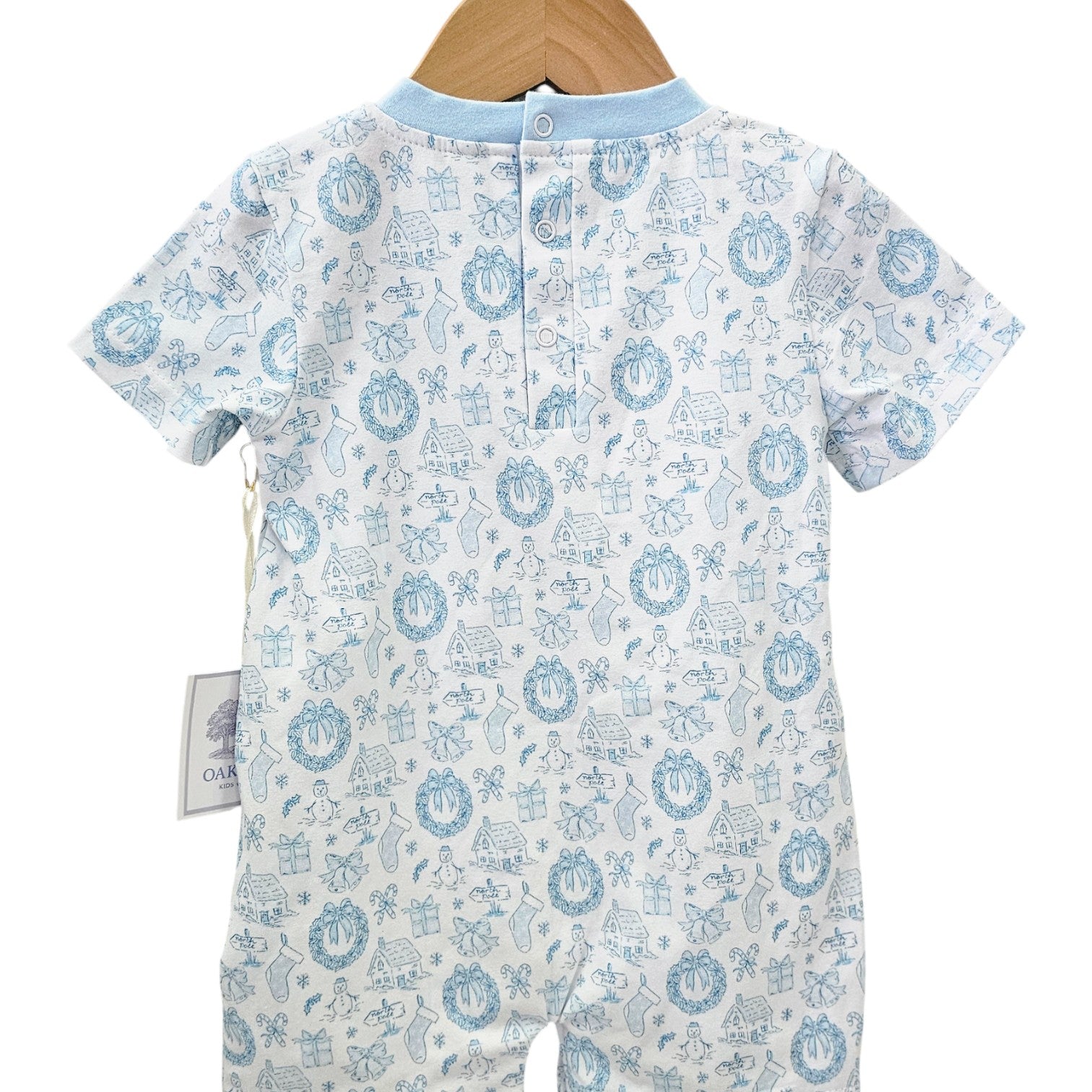 Short Sleeve Shortall in Christmas Toile