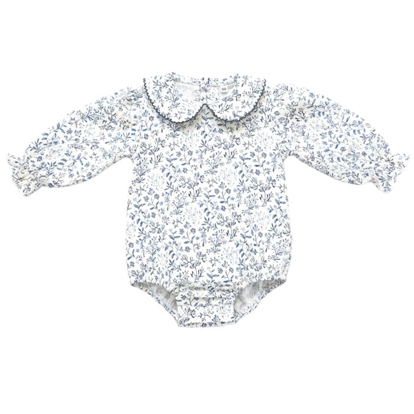 Long Sleeve Collared Bubble in Navy Floral