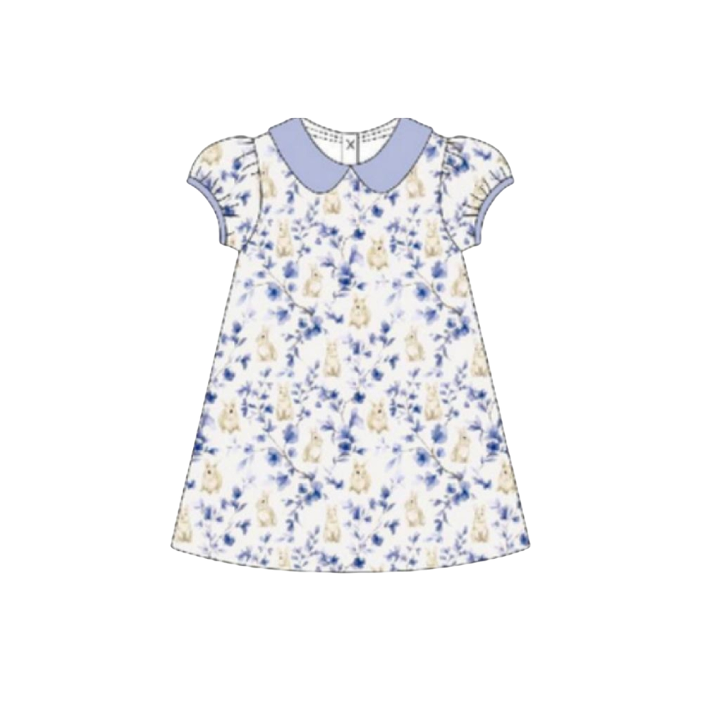 Blue Willow Bunny Peter Pan Puff Dress