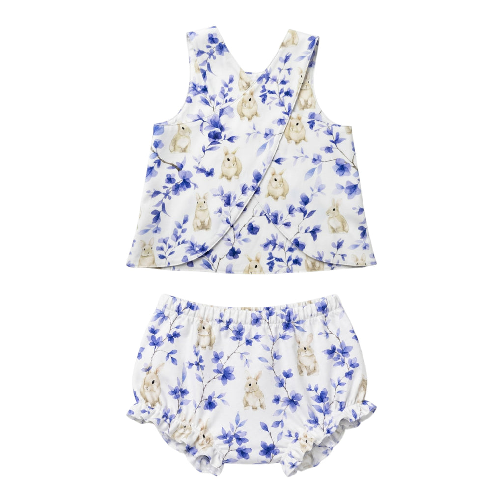 Blue Willow Bunny Crossover Bloomer Set