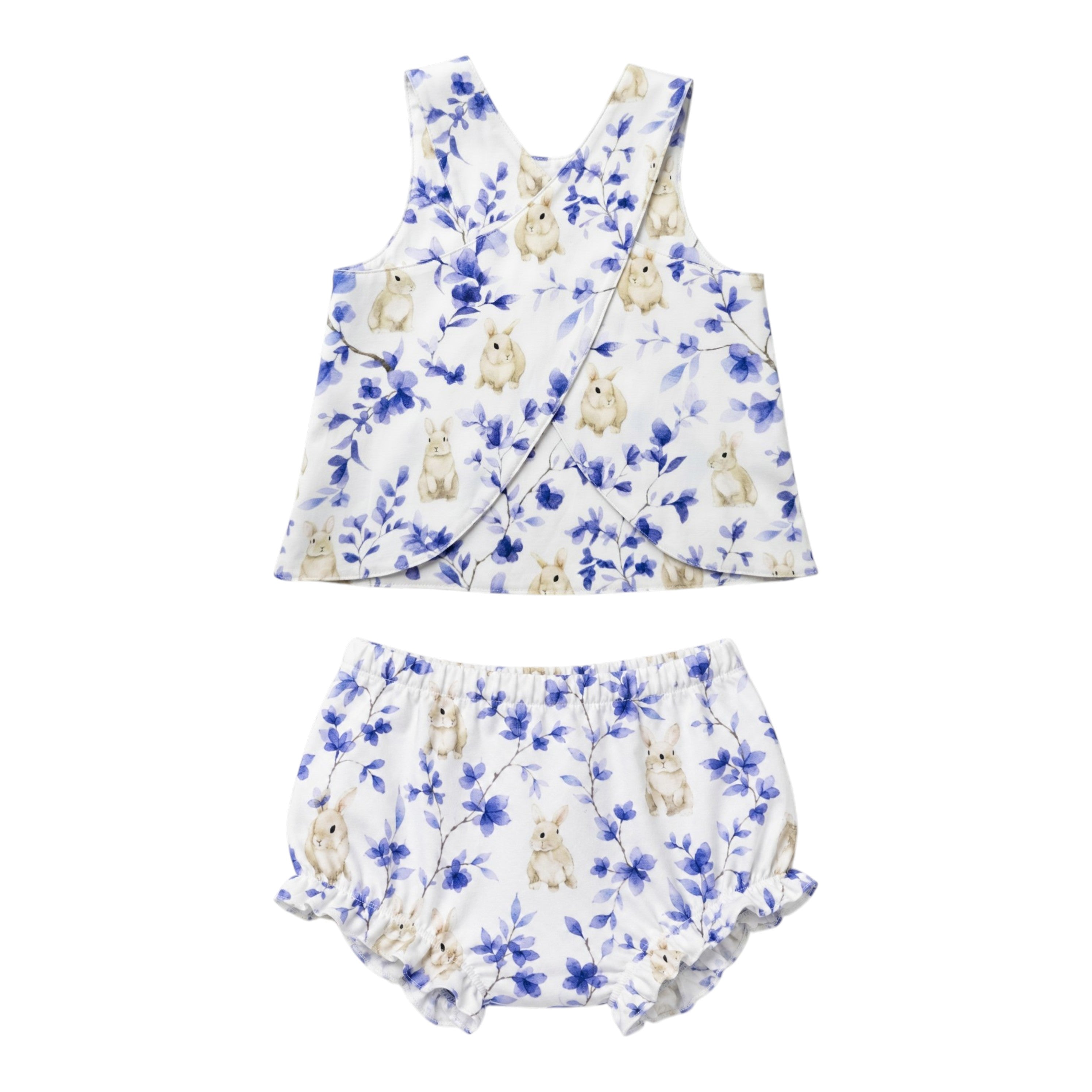 Blue Willow Bunny Crossover Bloomer Set