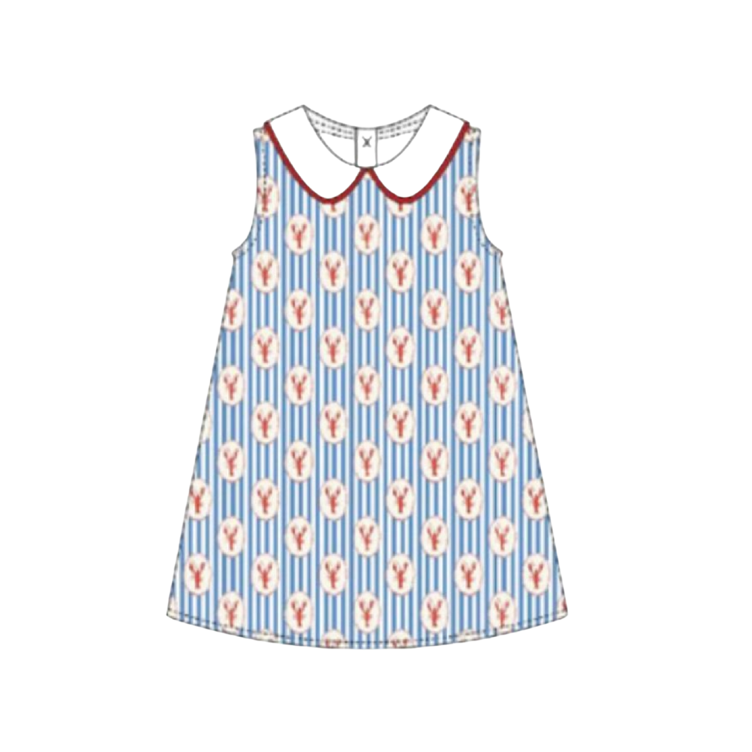 Coastal Catch Sleeveless Peter Pan Dress
