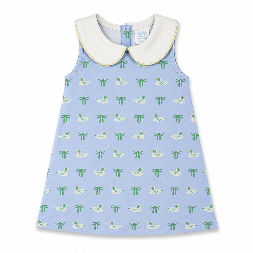 Mallard Manor Bow Sleeveless Peter Pan Dress