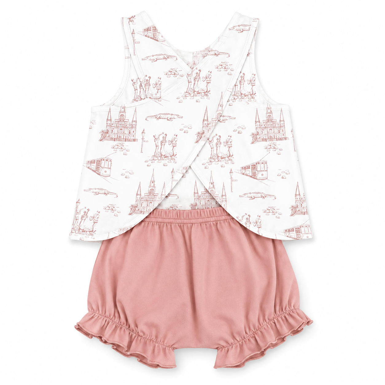 Garden District Toile Pink Crossover Bloomer Set