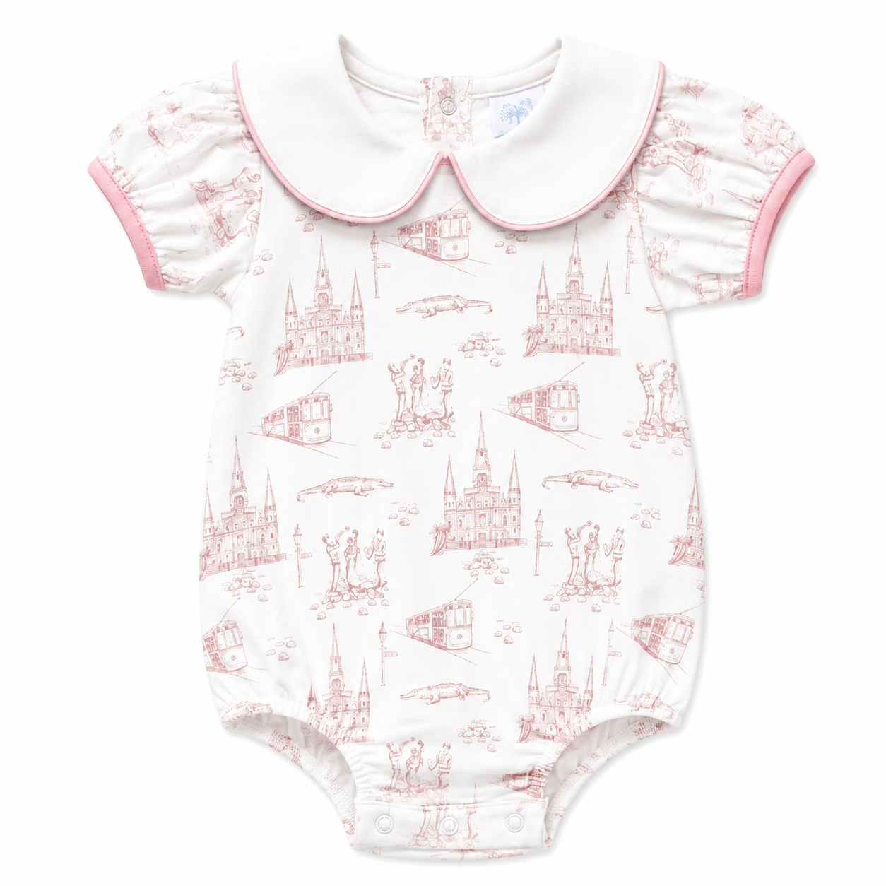 Garden District Toile Pink Peter Pan Puff Bubble
