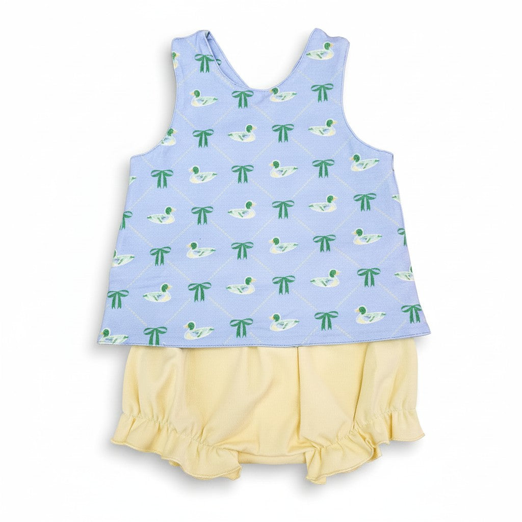 Mallard Manor Bow Crossover Bloomer Set