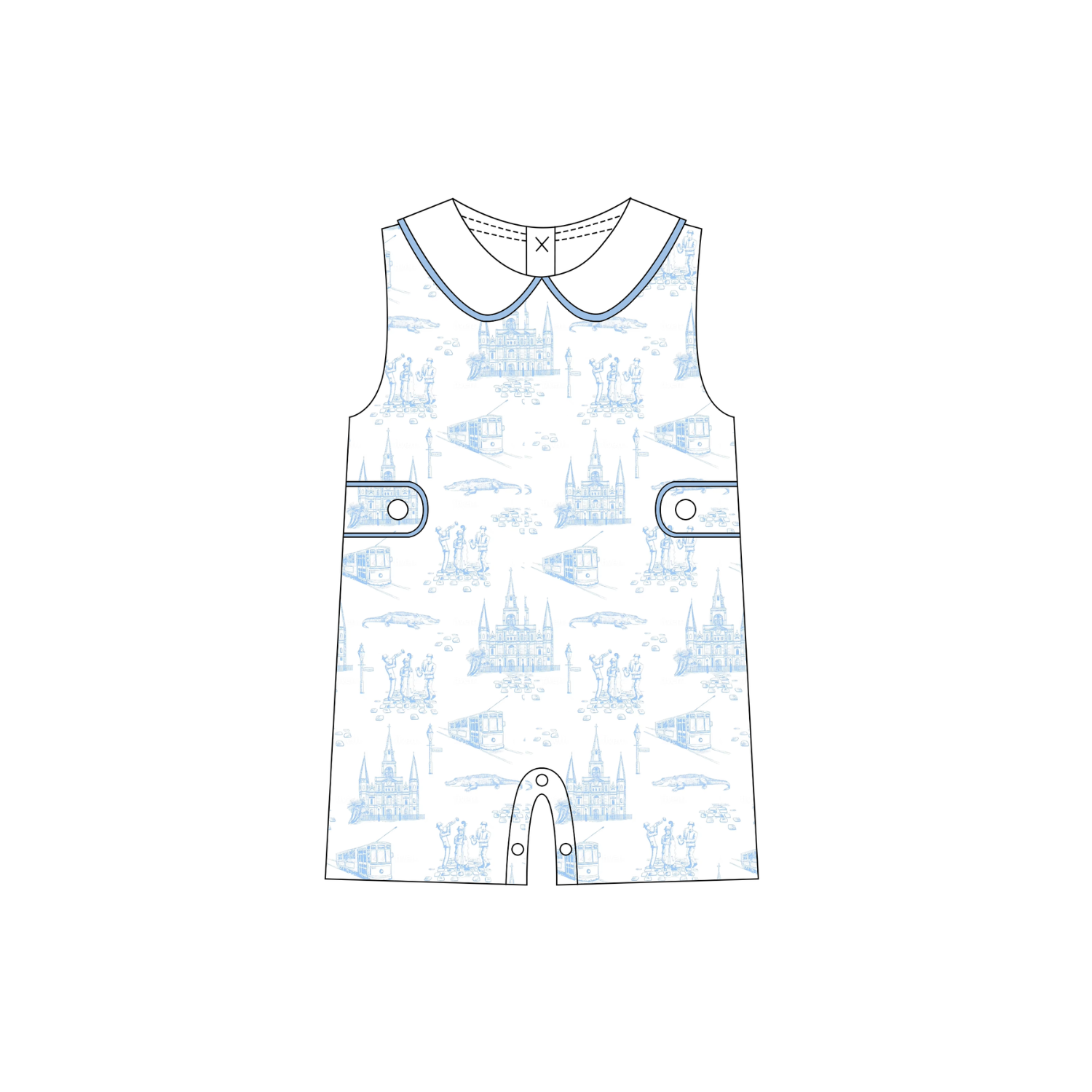 Garden District Toile Blue Peter Pan Jon Jon