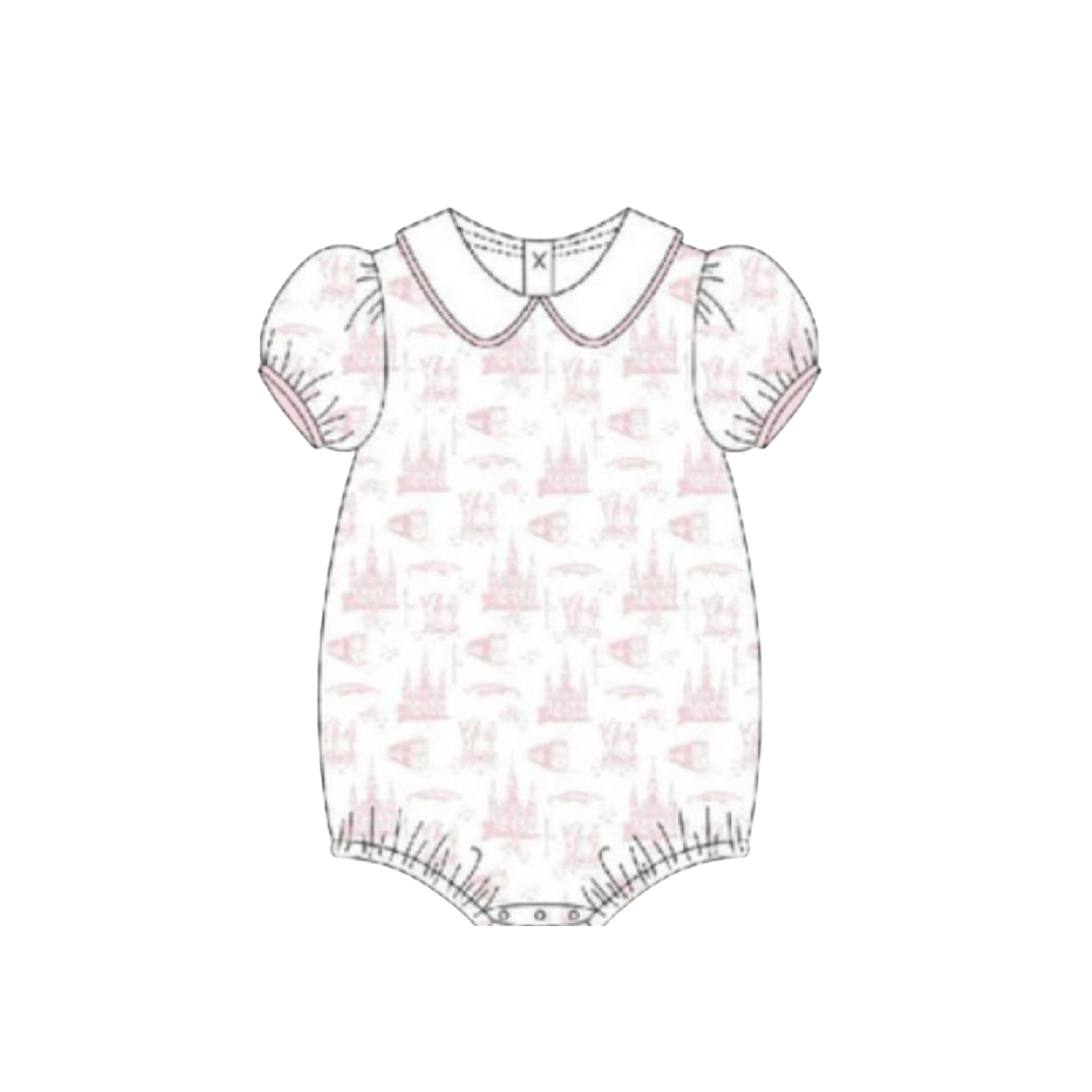 Garden District Toile Pink Peter Pan Puff Bubble