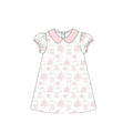 Garden District Toile Pink Peter Pan Puff Dress