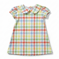 Short Sleeve Dress in Rainbow Plaid