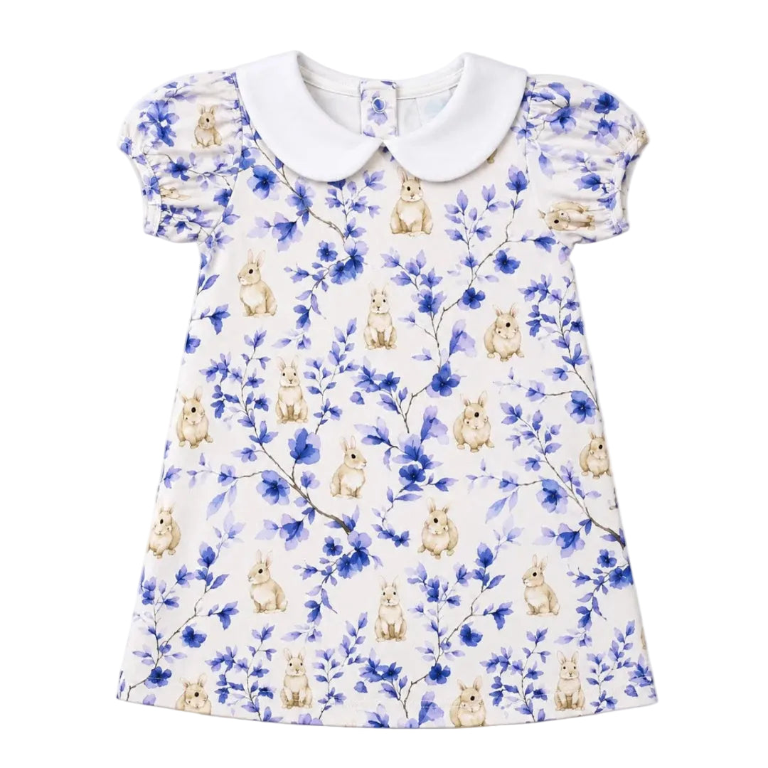 Blue Willow Bunny Peter Pan Puff Dress