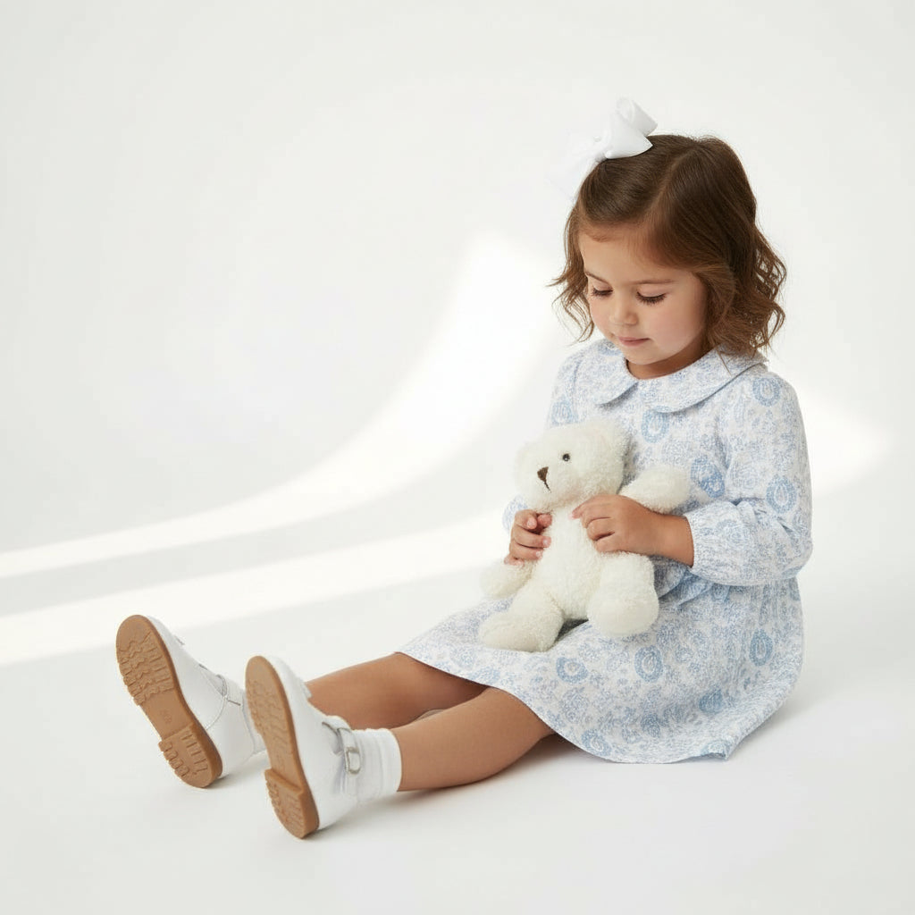 Long Sleeve Dress in Christmas Toile