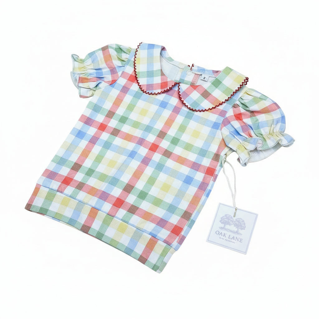 Collard Tunic Set in Gingham Plaid