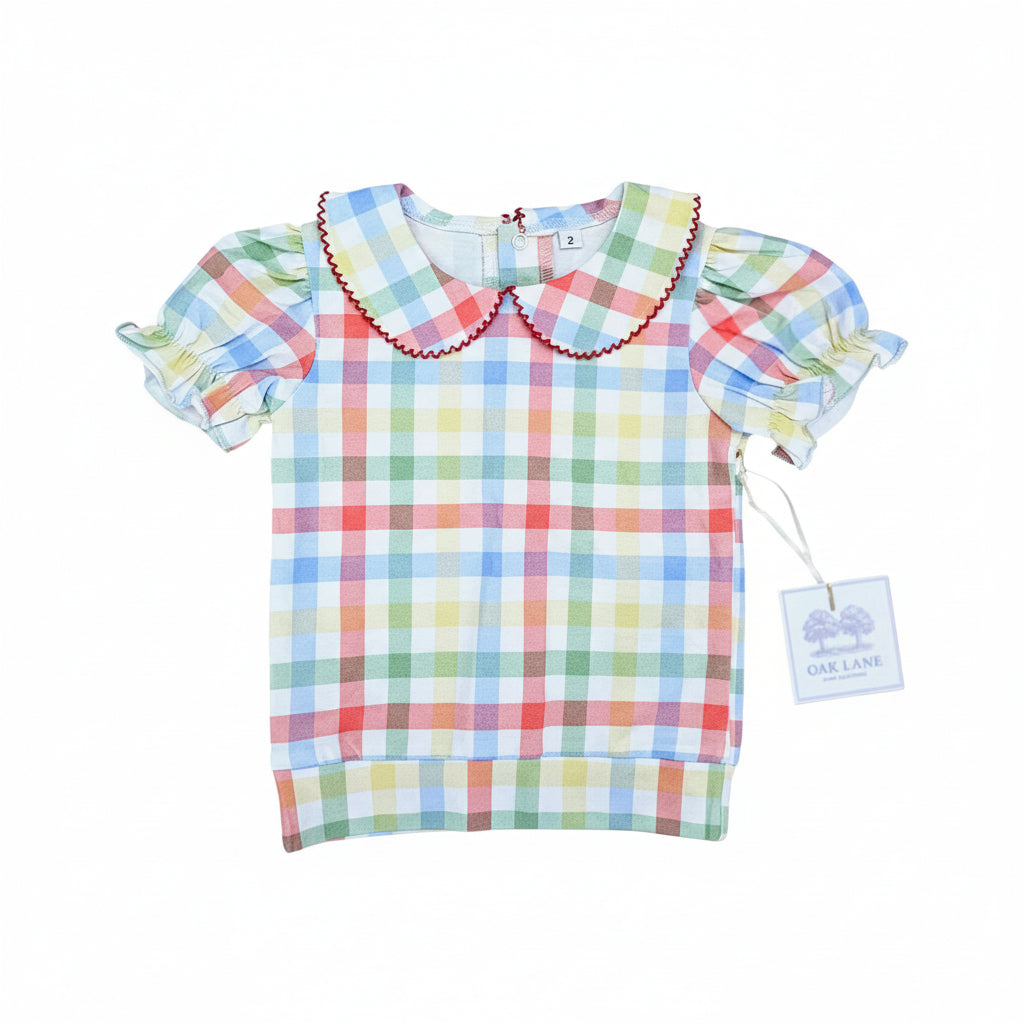 Collard Tunic Set in Gingham Plaid