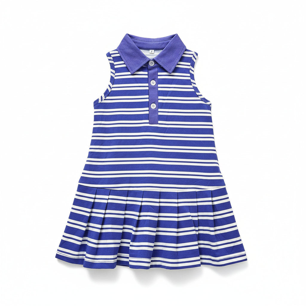 Gameday Polo Dress - Purple & White