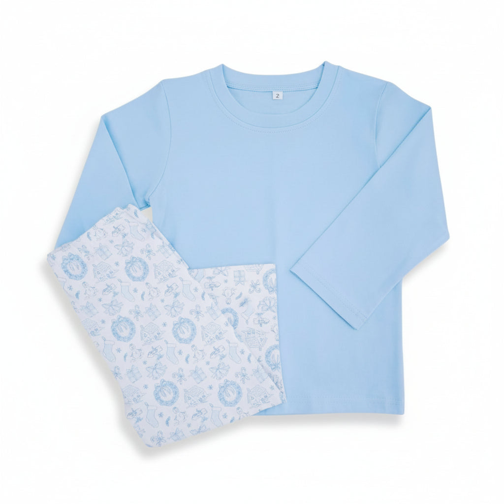 Long Sleeve Pant Set in Christmas Toile