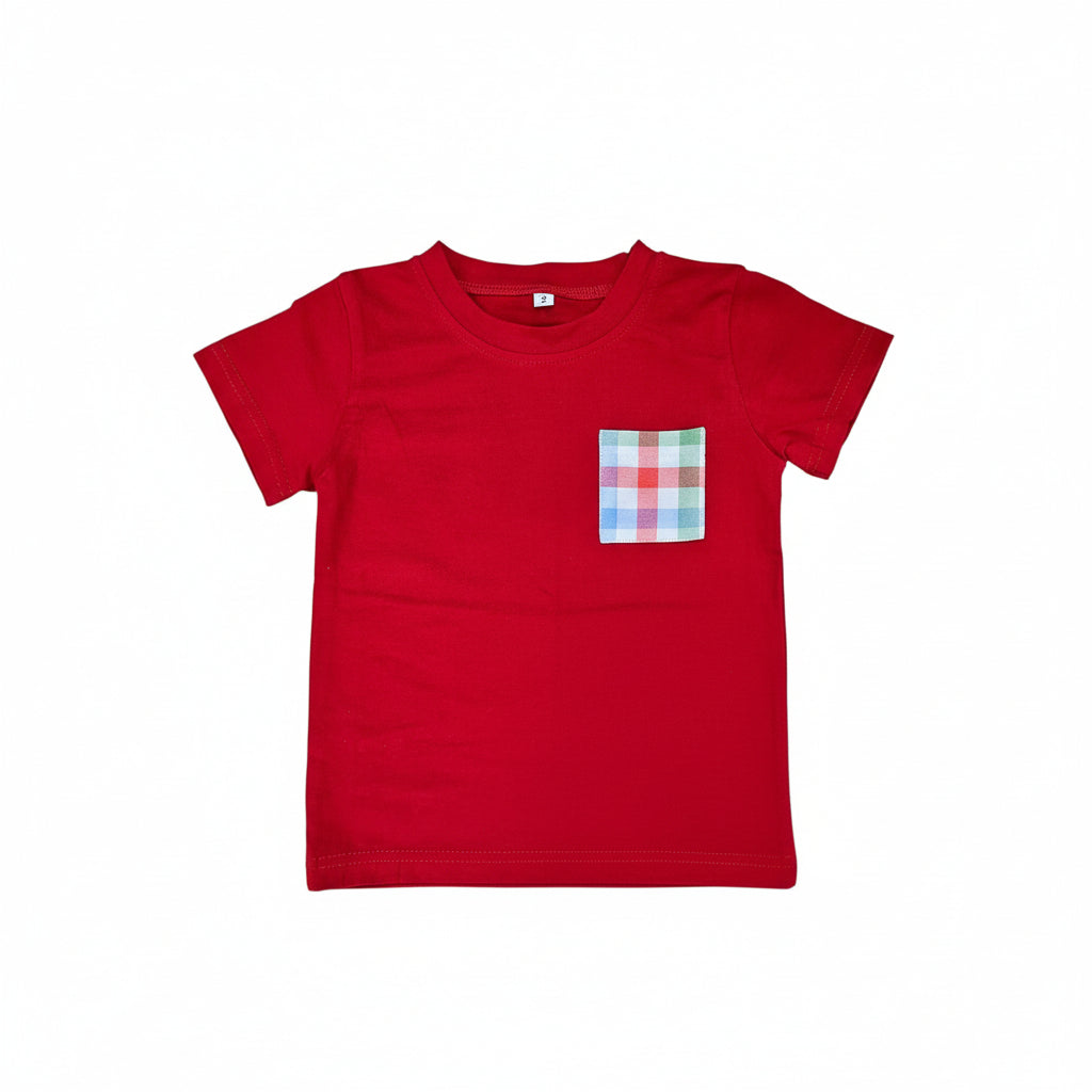 Short Sleeve Short Set in Plaid Gingham