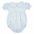 Short Sleeve Collared Bubble in Bow Pumpkin Print