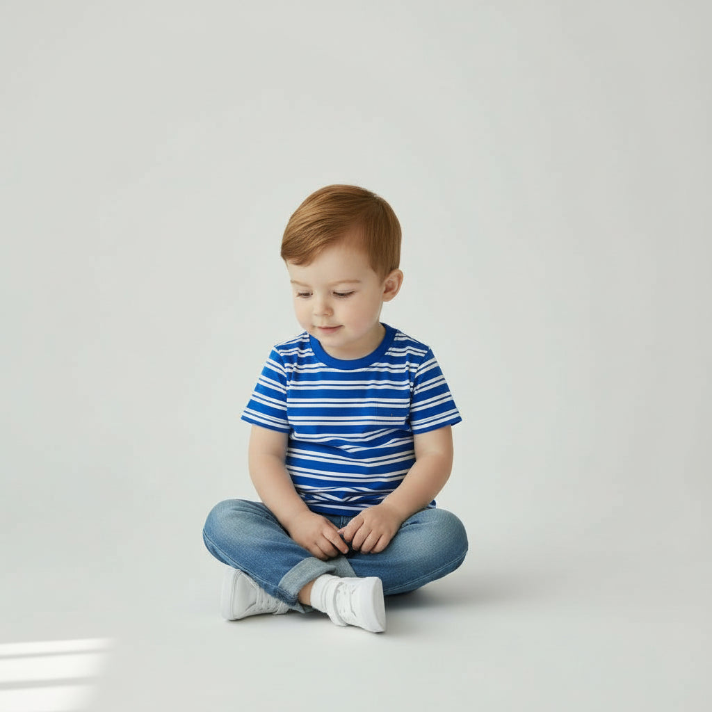 Gameday Tee in Blue & White