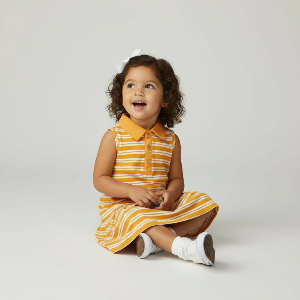 Gameday Polo Dress - Orange & White