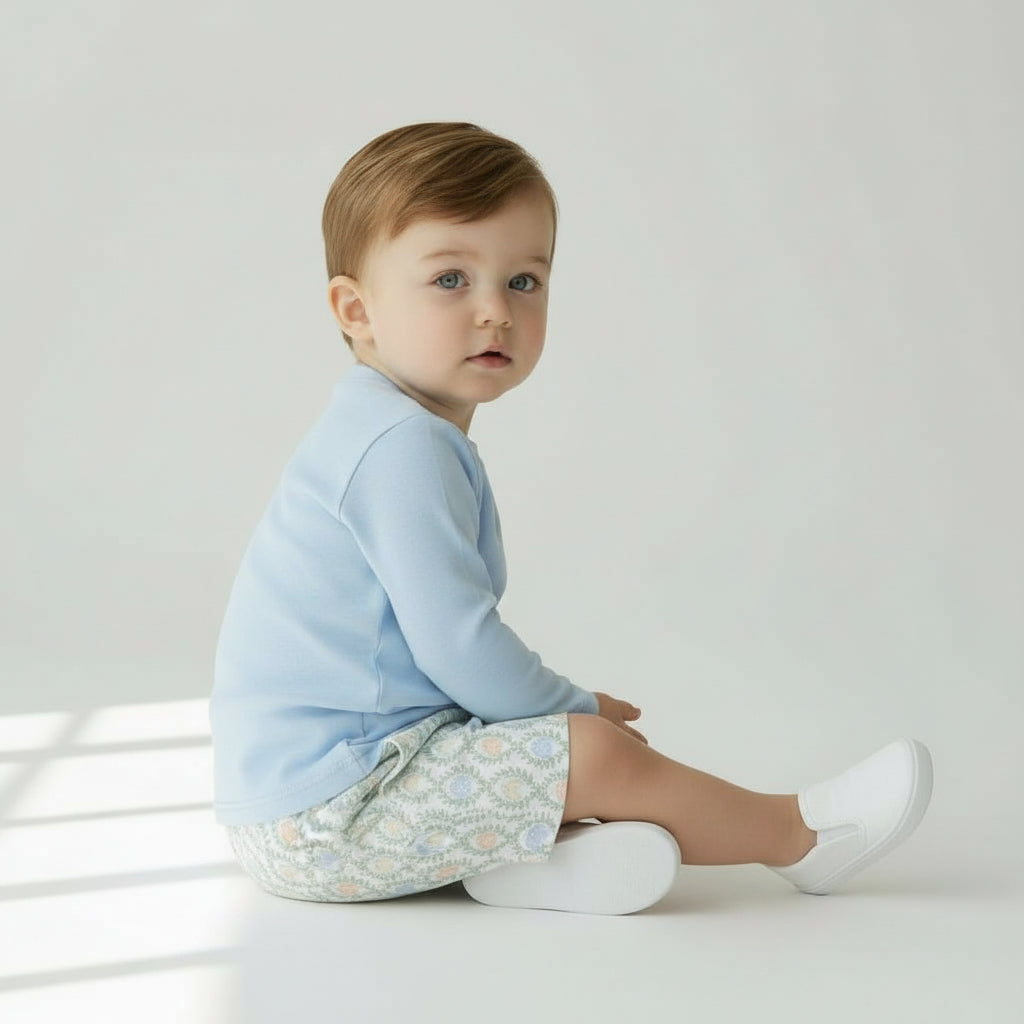 Long Sleeve Short Set in Pumpkin Print