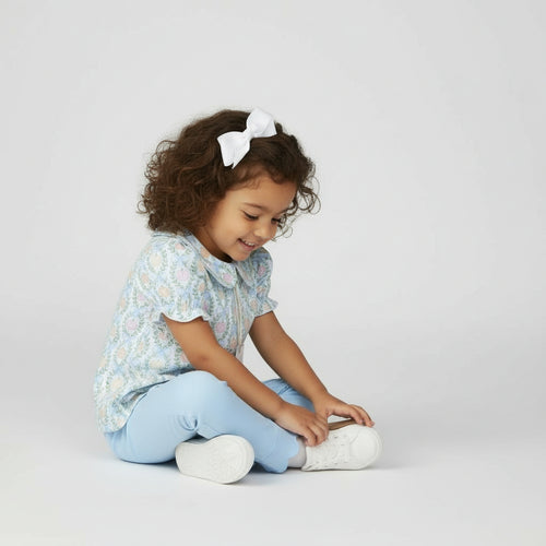 Collared Tunic Set in Bow Pumpkin Print