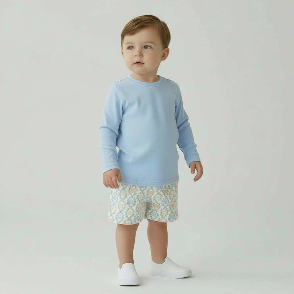 Long Sleeve Short Set in Pumpkin Print