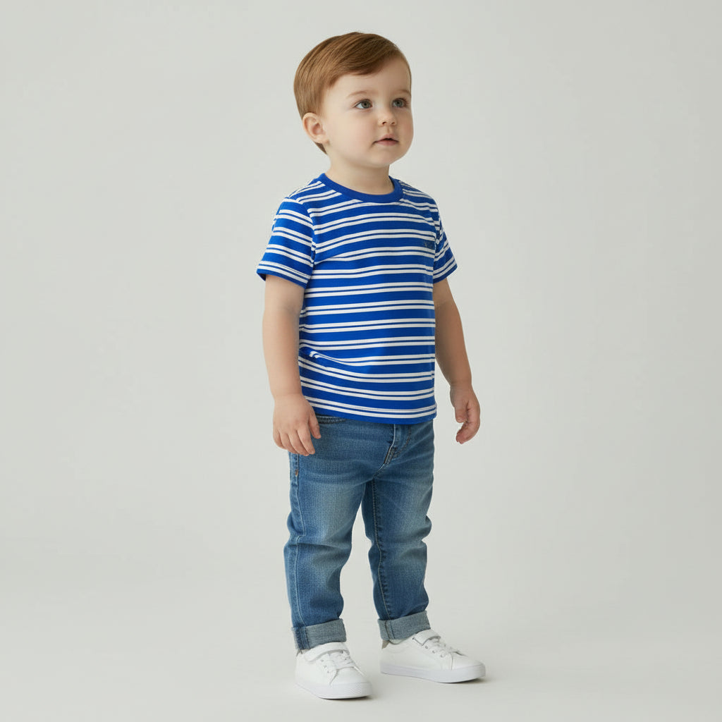 Gameday Tee in Blue & White