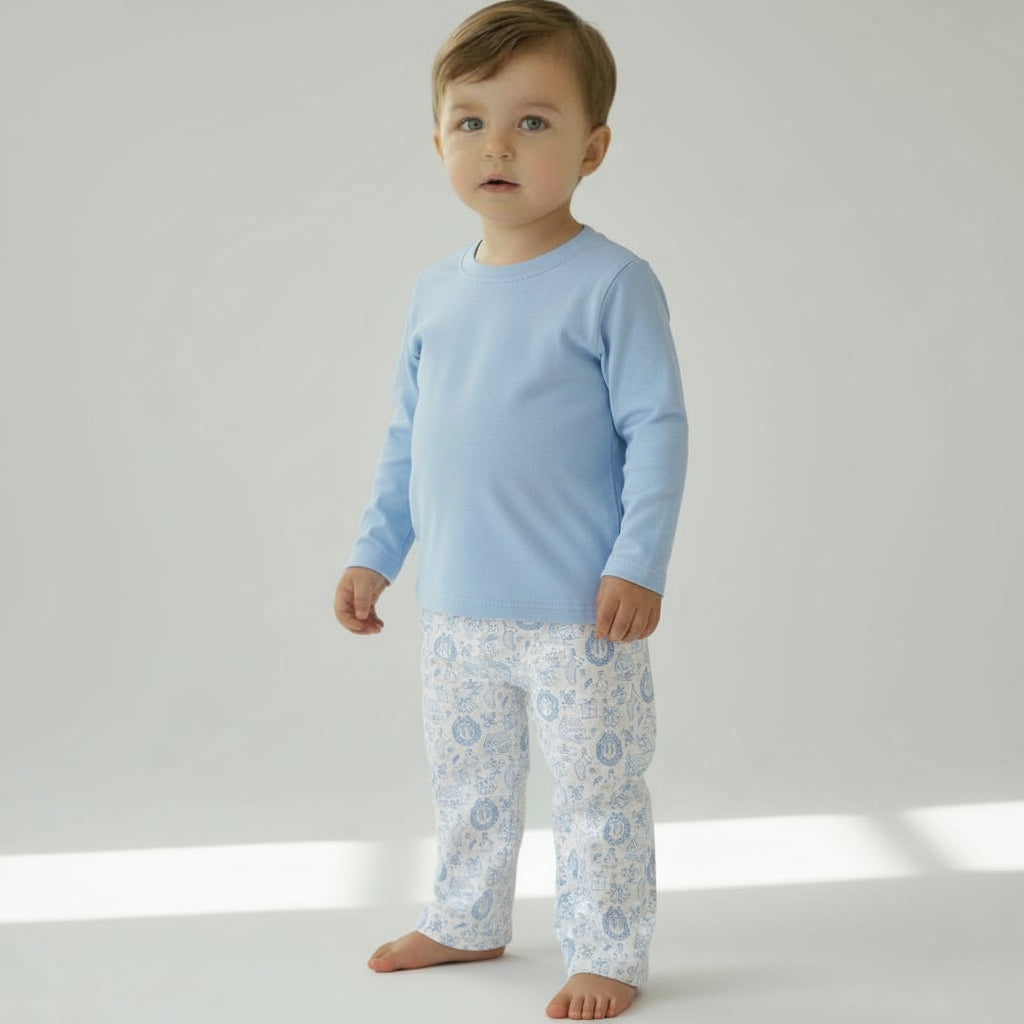 Long Sleeve Pant Set in Christmas Toile