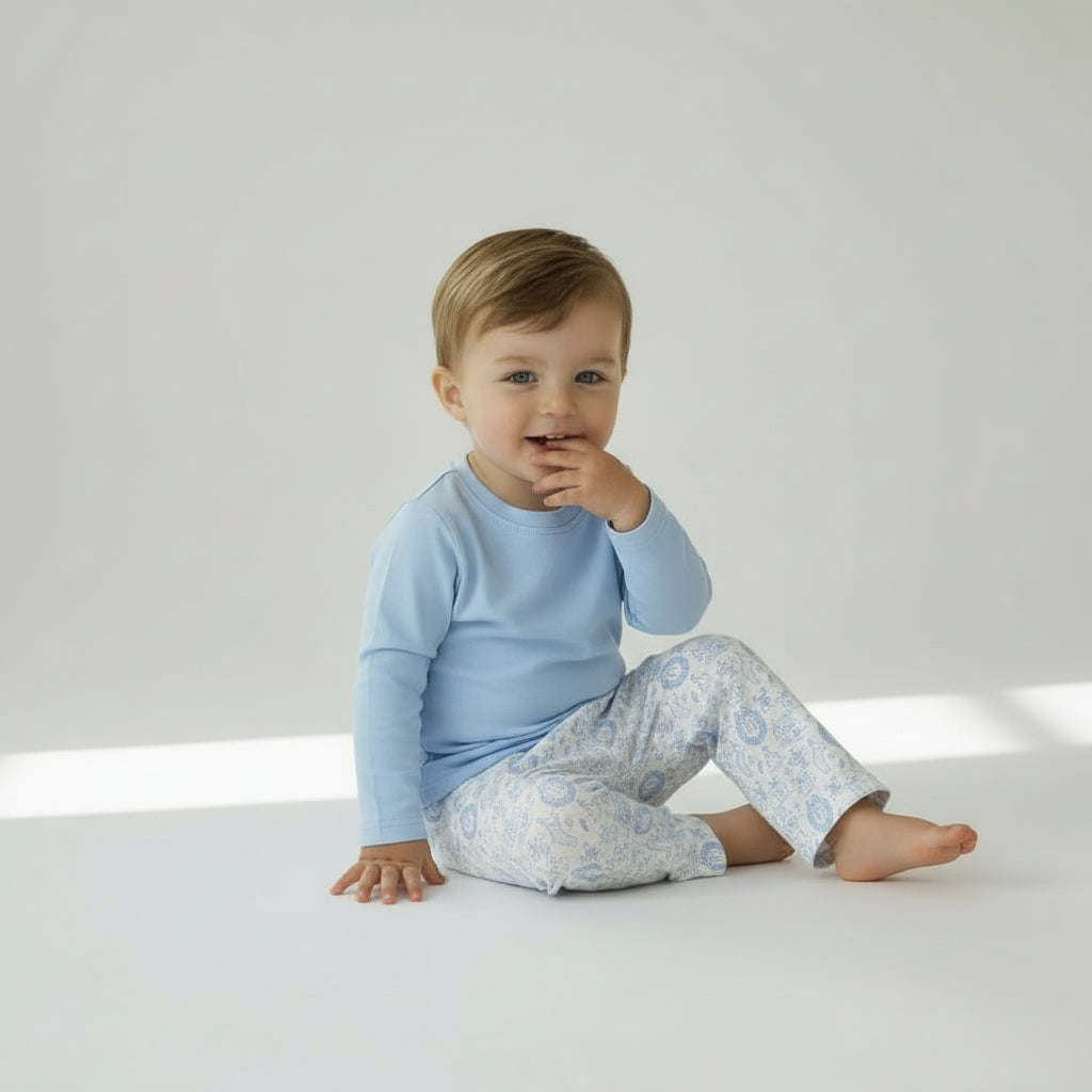 Long Sleeve Pant Set in Christmas Toile